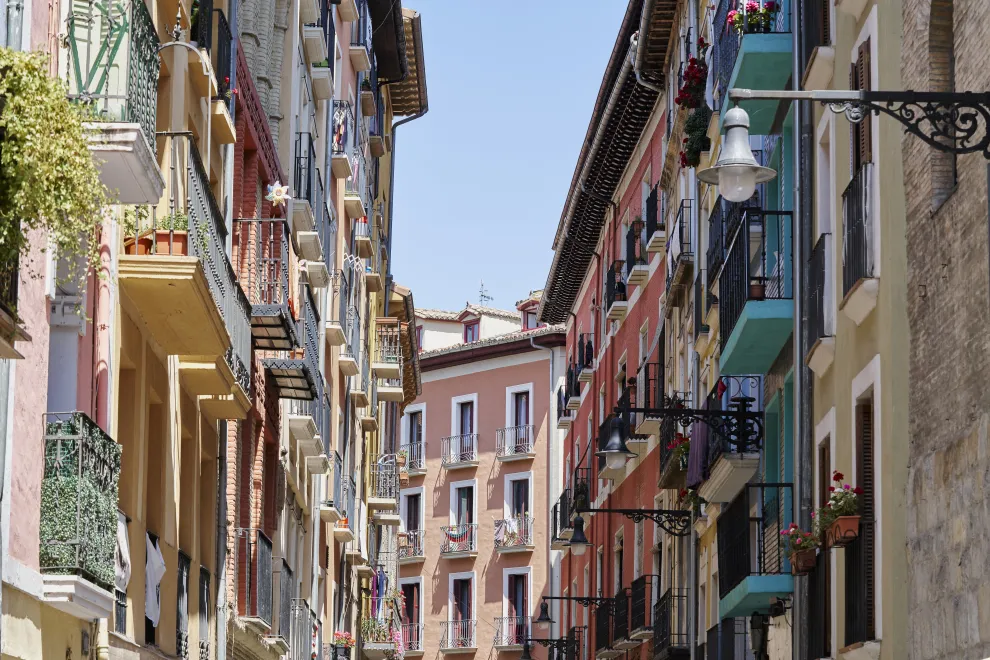 Las hermosas calles del casco antiguo de Pamplona.